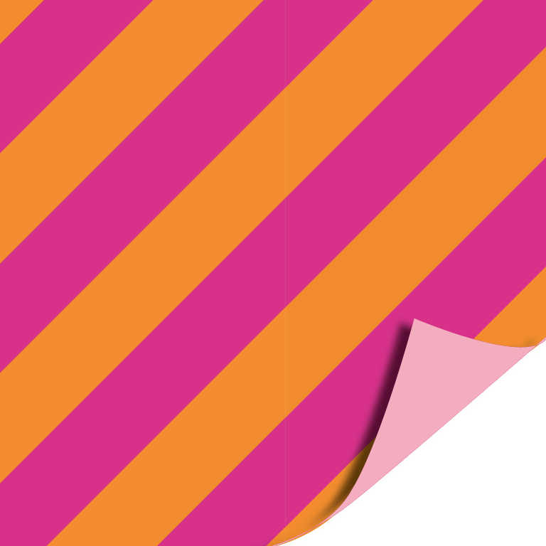Cadeaupapier; Stripes - Pink/Orange - 70x200cm
