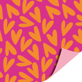 Cadeaupapier: Hartjesregen - roze - 50x300cm