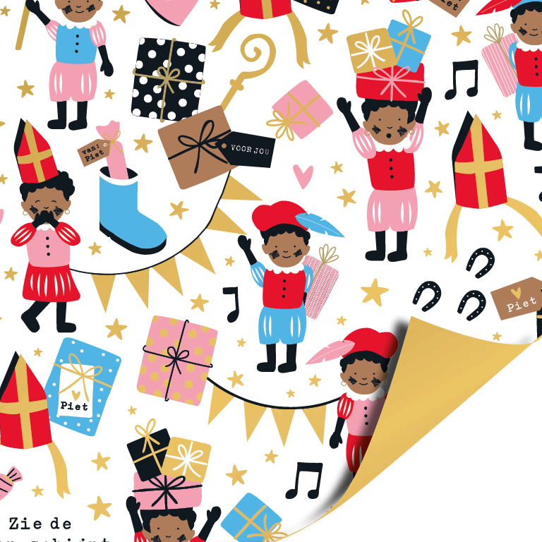 Cadeaupapier; Pietenparty - 70x200cm