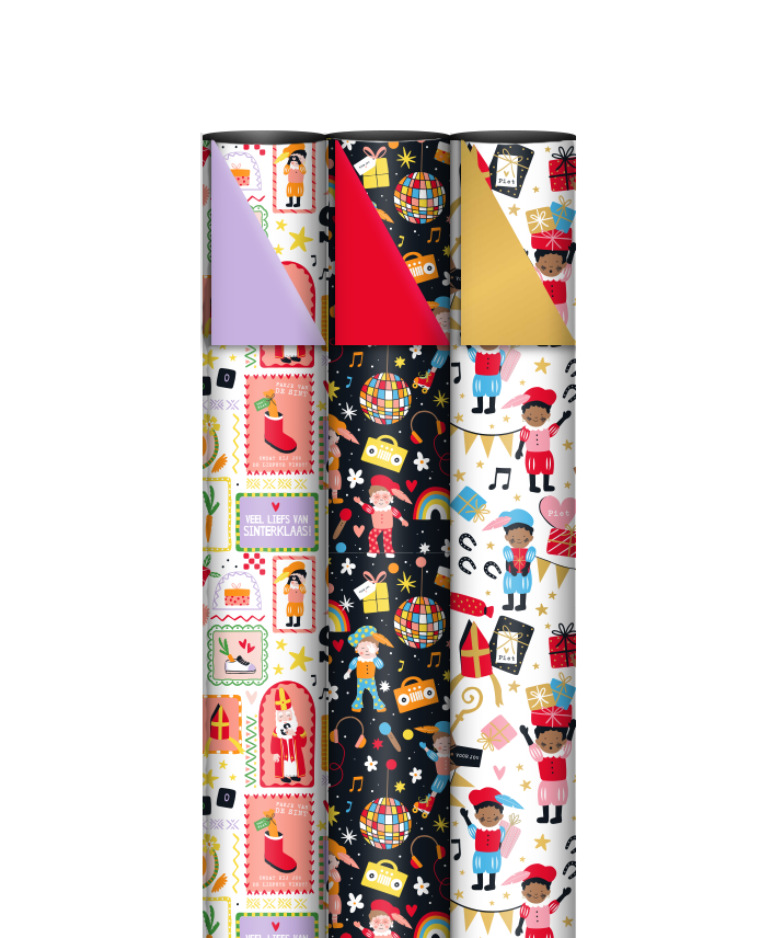 Cadeaupapier; Sinterklaas - 3 rollen - 70x200cm