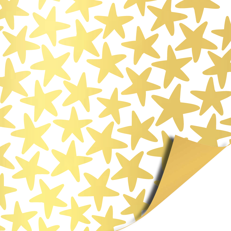 Cadeaupapier; Stars - White - 70x200cm