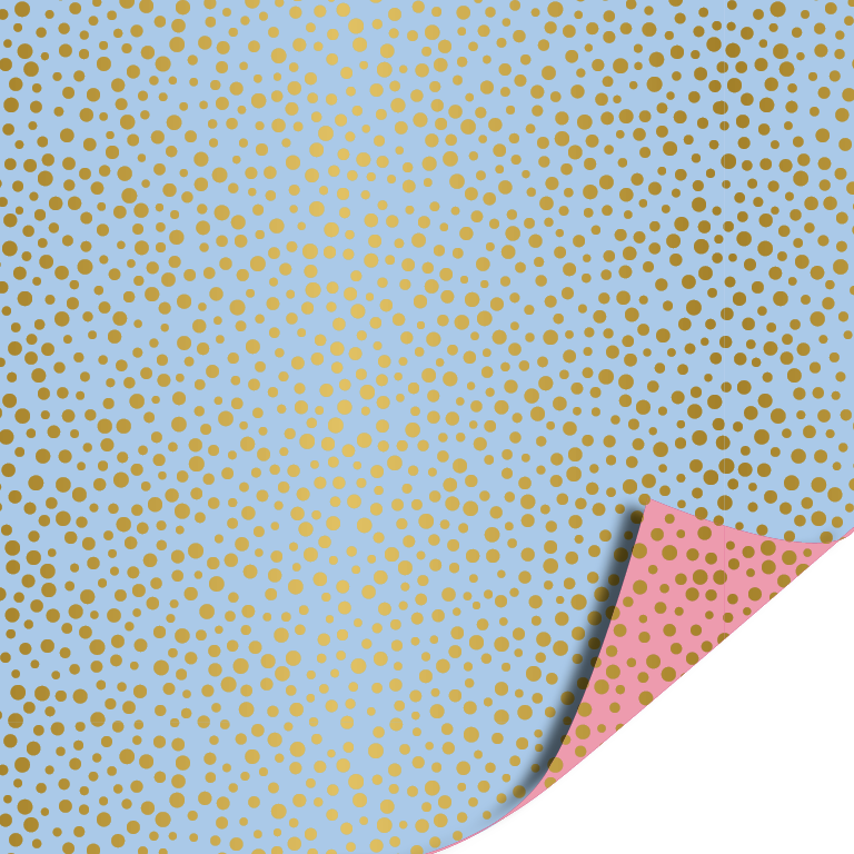 Cadeaupapier; Luxury Dots - blue/pink - 70x200cm