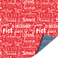 Cadeaupapier; Letterpret - rood - 70x200cm