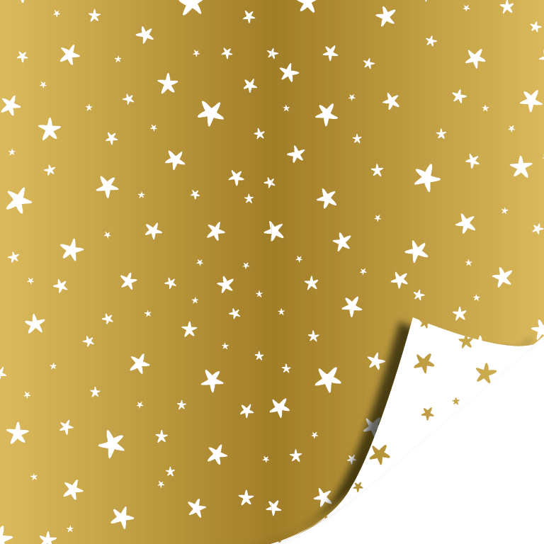 Cadeaupapier; Little Stars - gold - 70x200cm