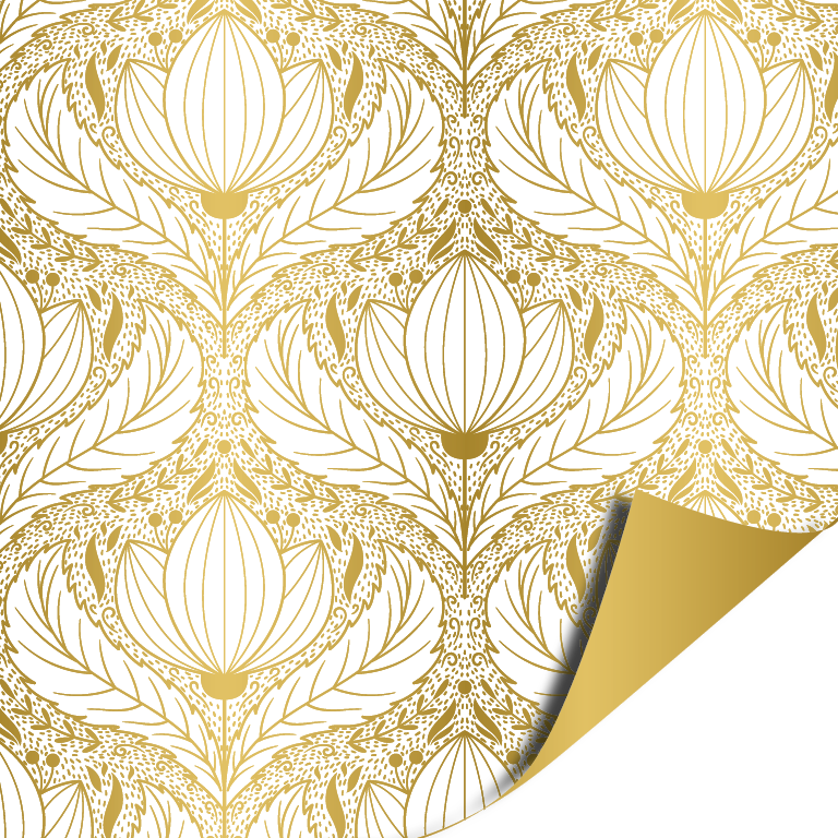 Cadeaupapier; Luxury Lotus - gold - 70x200cm