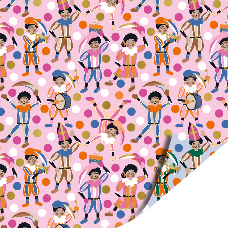 Cadeaupapier; Pietenpret - 70x200cm