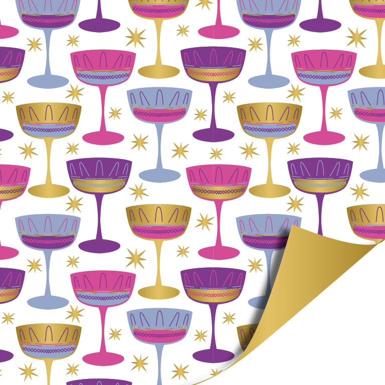 Cadeaupapier; Raise your glass - 70x200cm