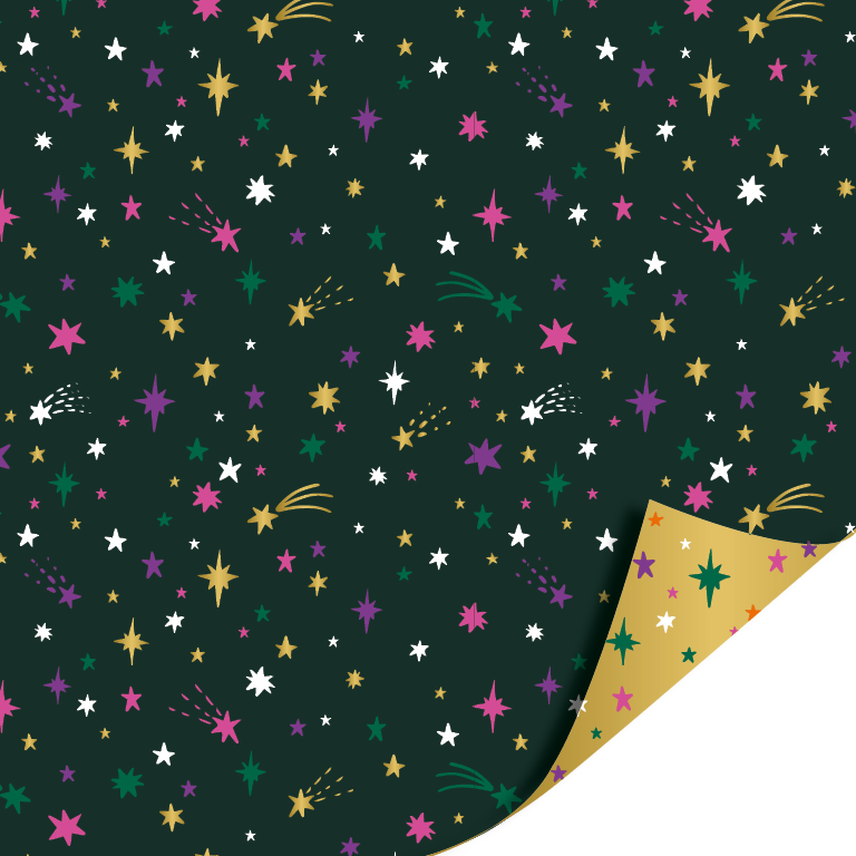 Cadeaupapier; Shiny Stars - 70x200cm