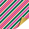 Cadeaupapier; Stripes - Roze/groen - 70x200cm