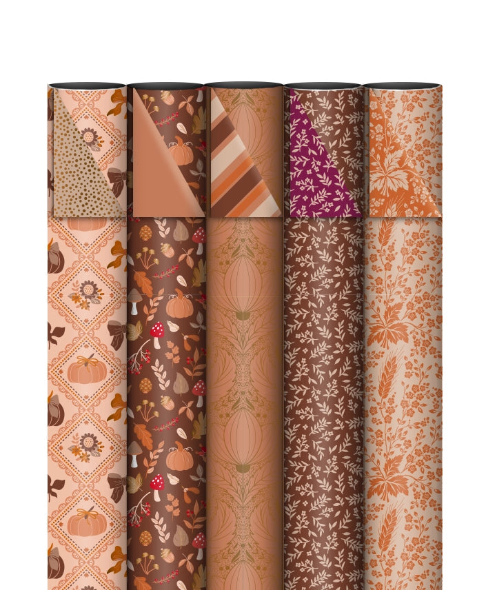 Cadeaupapier; Autumn Vibes - 5 rollen - 70x200cm