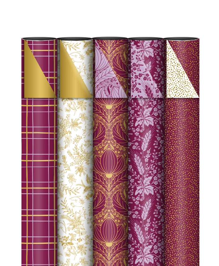 Cadeaupapier; Purple Dream - 5 rollen - 70x200cm