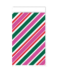 Cadeauzakjes; Stripes - roze/groen - 12x19cm - 5x