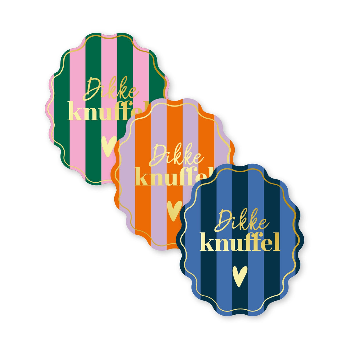 Cadeausticker; Dikke knuffel - 3 varianten - 10x
