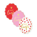 Cadeausticker: Veel liefs - 3 varianten - 10x