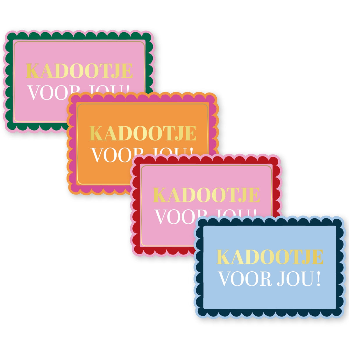 Cadeausticker; Kadootje voor jou! - 4 varianten - 10x