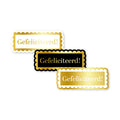 Cadeausticker; Gefeliciteerd! - 3 varianten - 10x