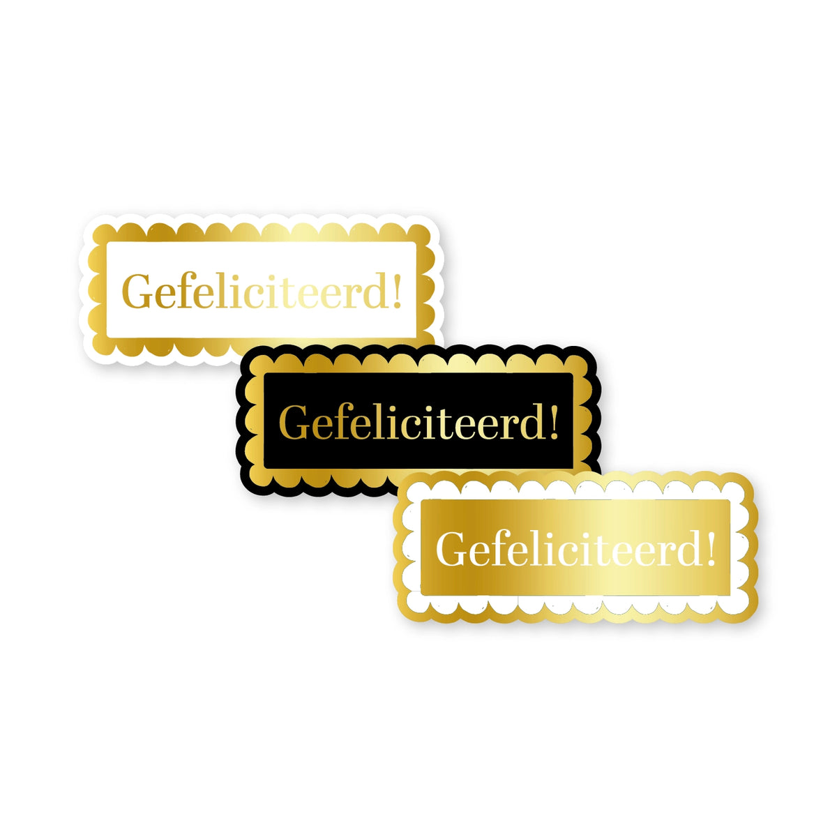 Cadeausticker; Gefeliciteerd! - 3 varianten - 10x