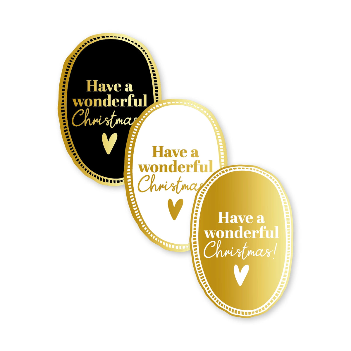 Cadeausticker; Have a wonderful Christmas! - 3 varianten - 10x