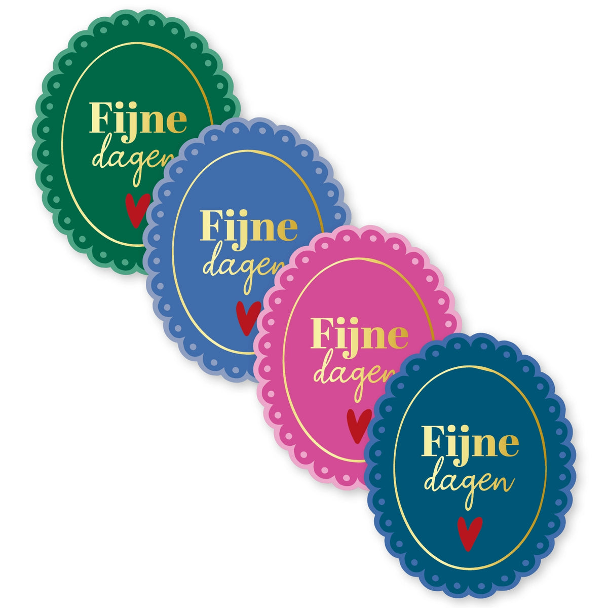 Cadeausticker; Fijne dagen - 4 varianten - 10x