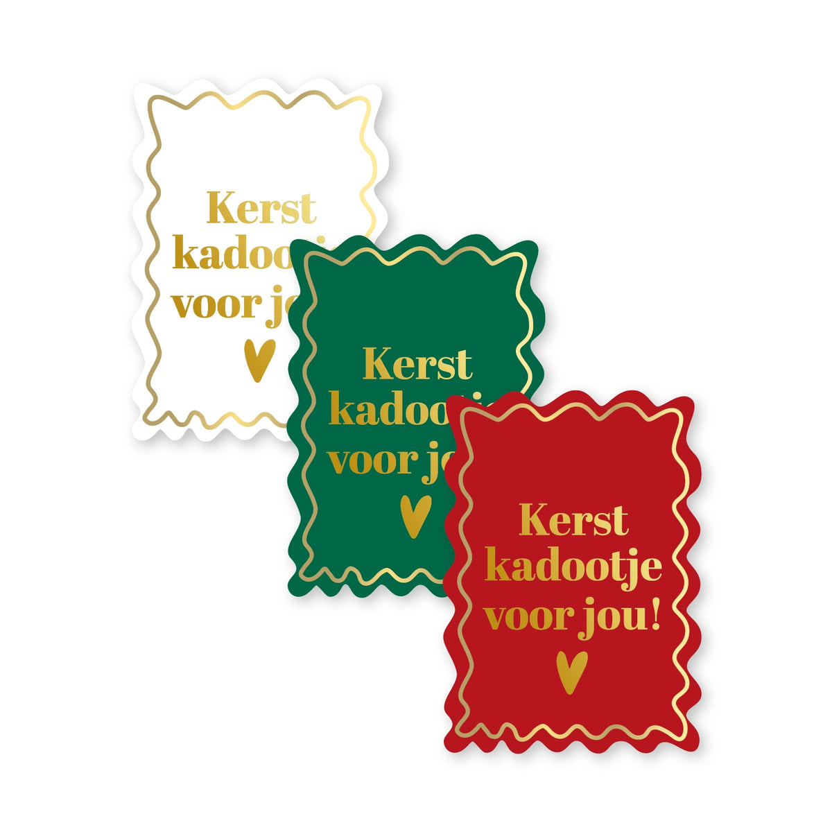 Cadeausticker; Kerst kadootje voor jou! - 3 varianten - 10x