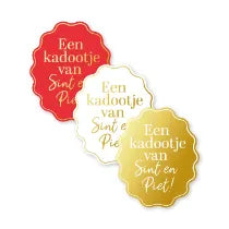 Cadeausticker; Een kadootje van Sint en Piet! - 3 varianten - 10x