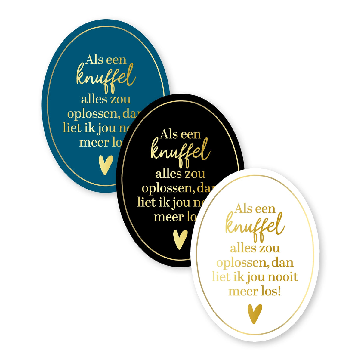 Cadeausticker; Als een knuffel alles zou oplossen, dan liet ik jou nooit meer los! - 3 varianten - 5x