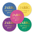 Cadeausticker; Jarig zijn staat je goed! - 5 varianten - 10x