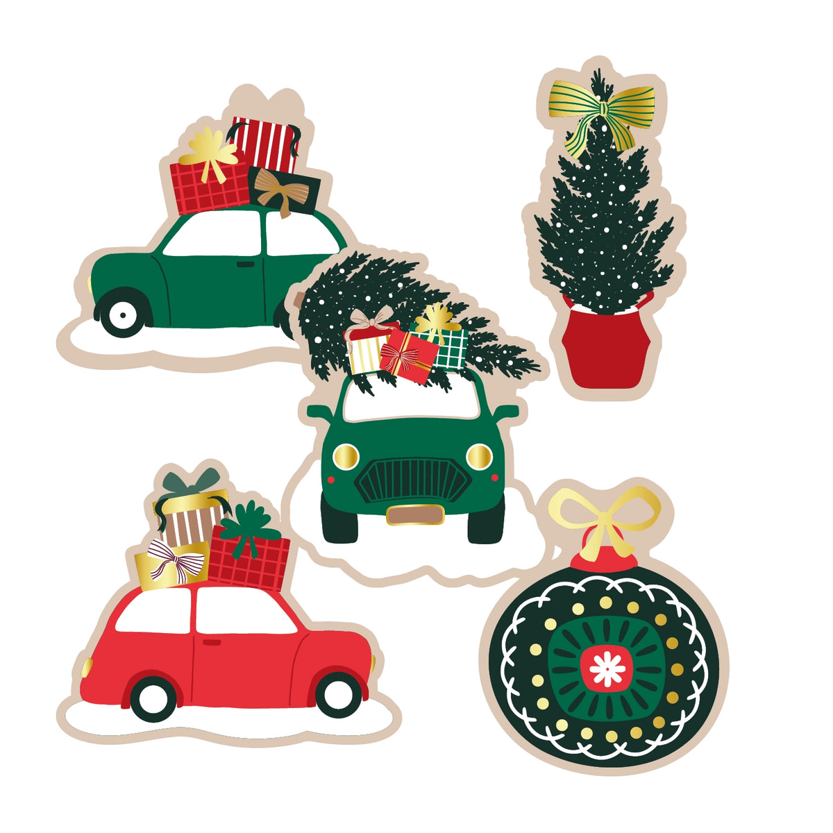 Cadeausticker; Christmas Vibes - 5 varianten - 10x