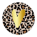 Cadeausticker; Leopard + hartje - 10x