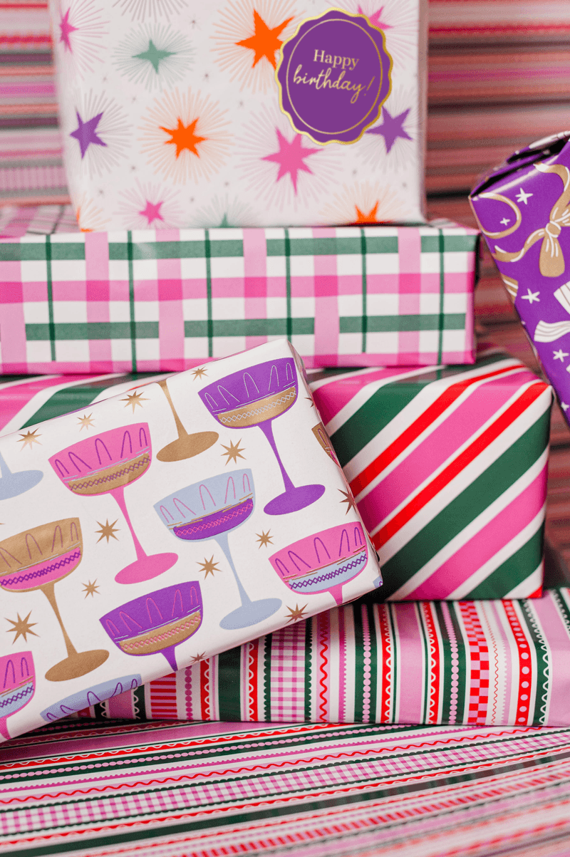 Cadeaupapier; Funky Christmas - 5 rollen - 70x200cm