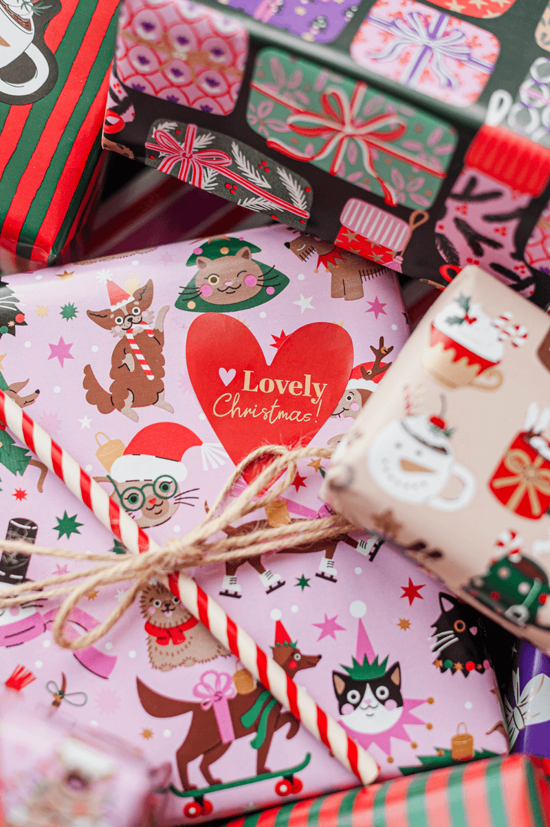 Cadeaupapier; Christmas Party - 5 rollen - 70x200cm