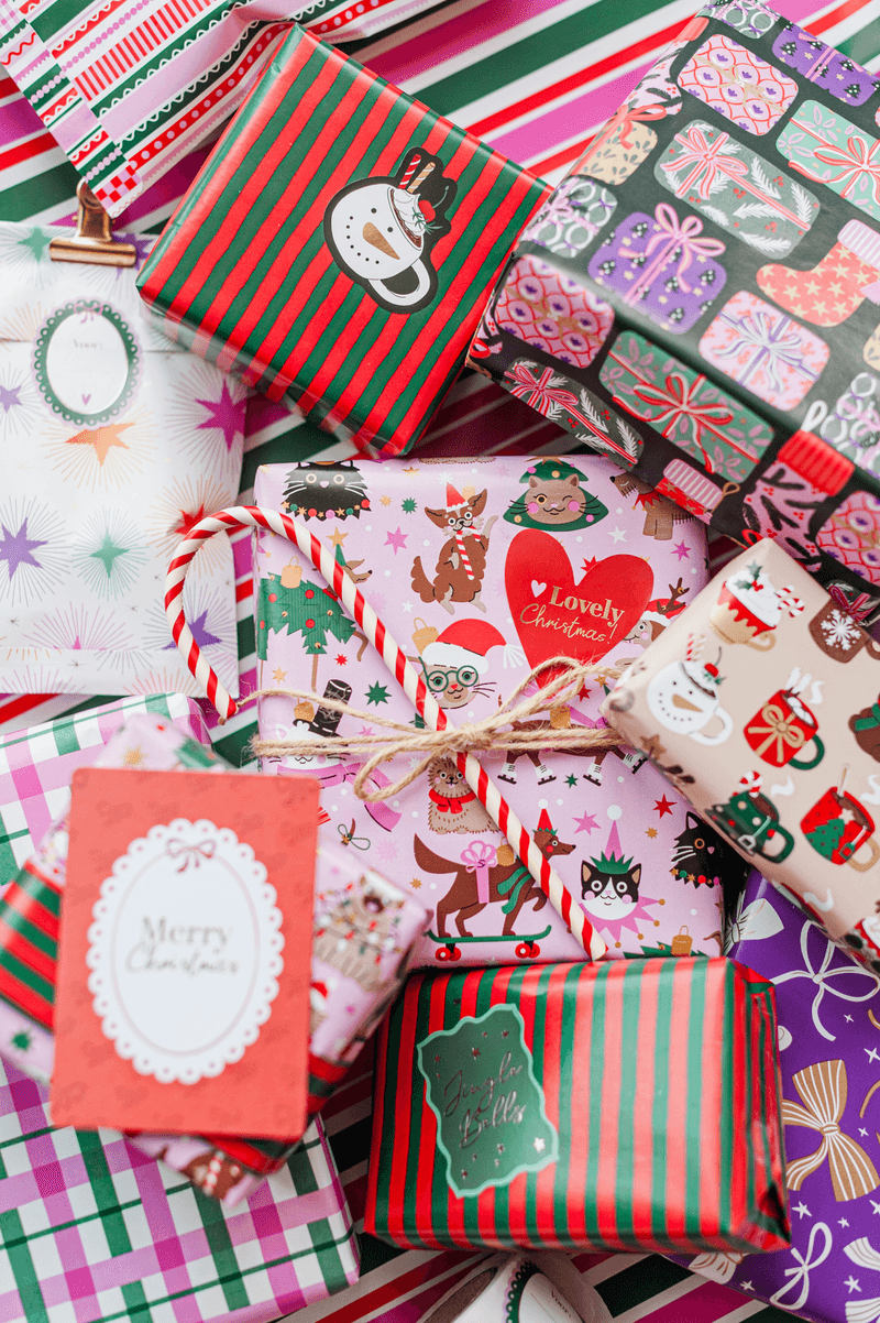Cadeaupapier; Christmas Party - 5 rollen - 70x200cm