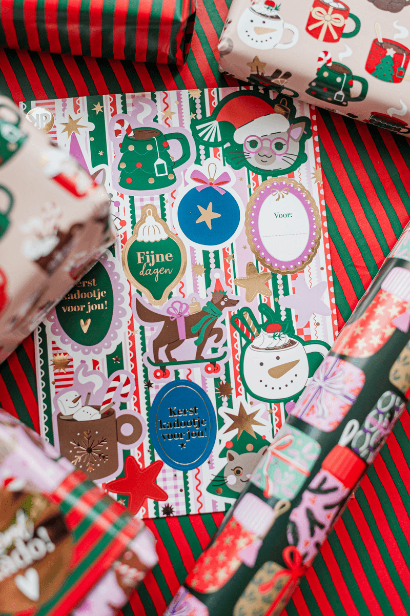 Cadeaupapier; Christmas Party - 5 rollen - 70x200cm