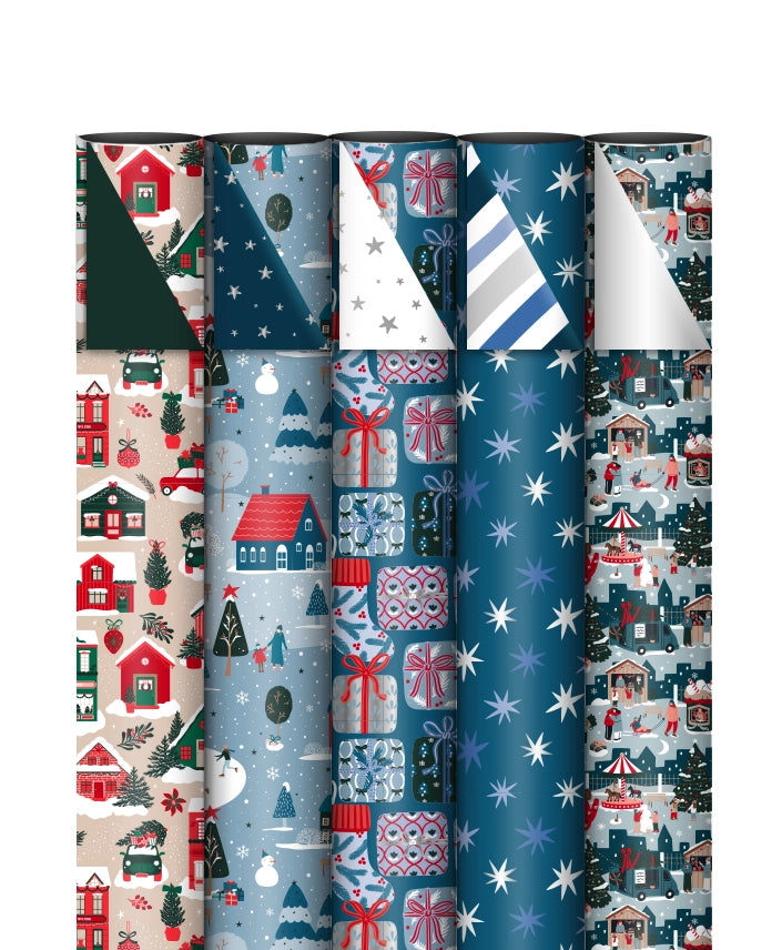 Cadeaupapier; Winter Wonderland - 5 rollen - 70x200cm