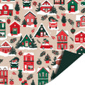 Cadeaupapier: Winterhouses - 70x200cm