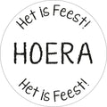 cadeausticker het is feest hoera