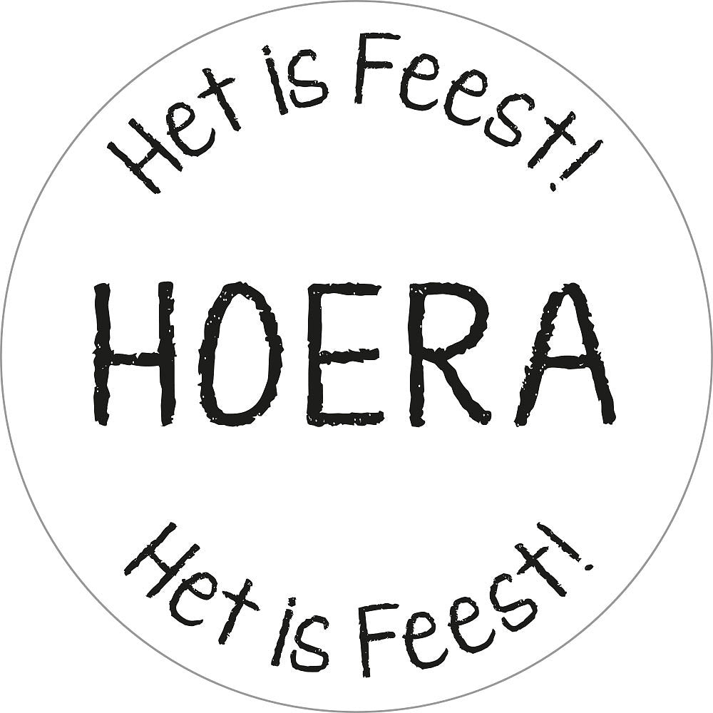cadeausticker het is feest hoera