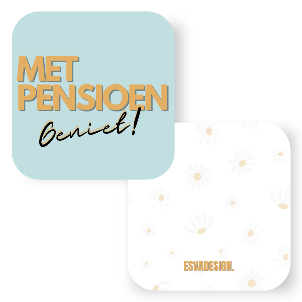 kaart met pensioen geniet