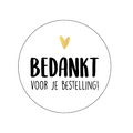 cadeausticker bedankt voor je bestelling wit