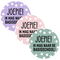cadeausticker joepie ik mag naar de basisschool