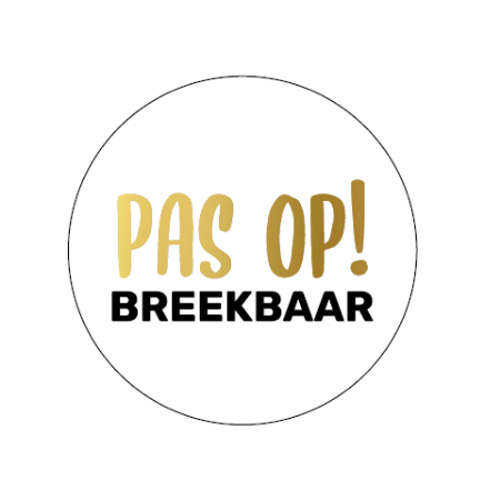 cadeausticker pas op breekbaar