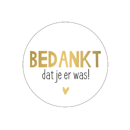 cadeausticker bedankt dat je er was