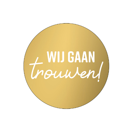 cadeausticker wij gaan trouwen