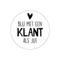 cadeausticker blij met een klant als jij