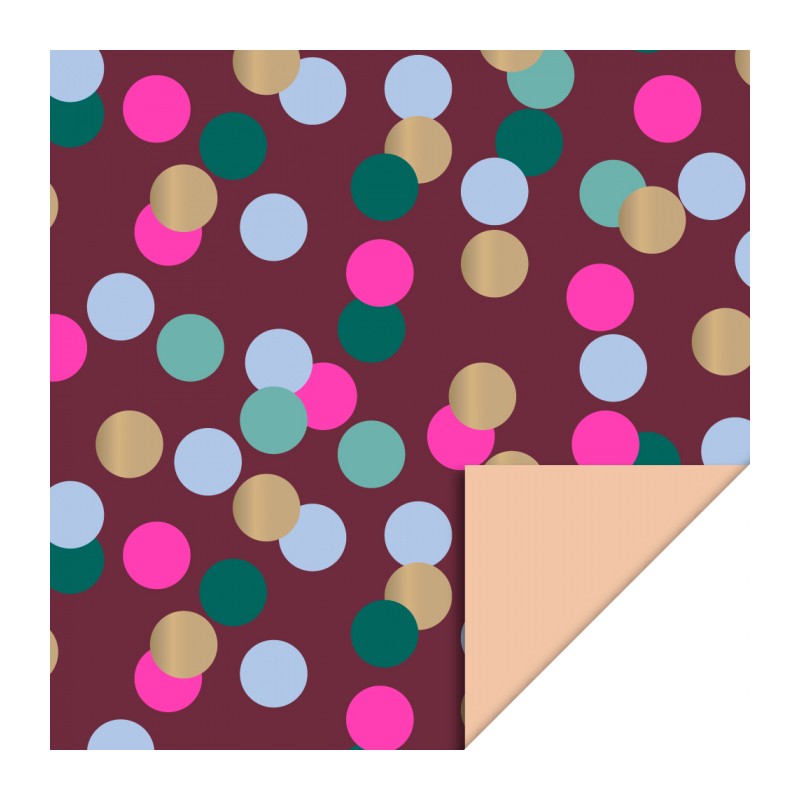 cadeaupapier big confetti beet red