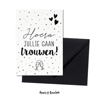 kaart hoera jullie gaan trouwen