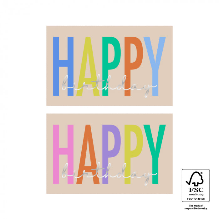 cadeausticker happy birthday silver