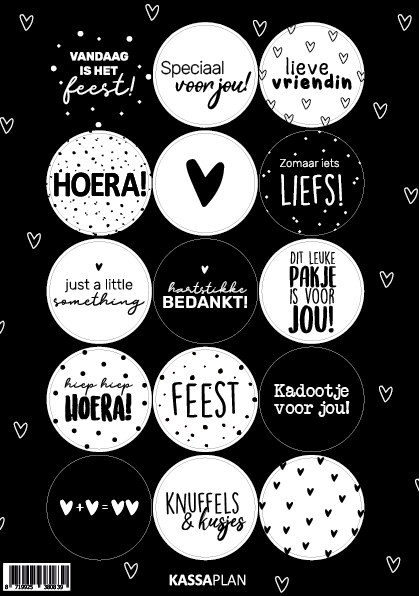 stickervel zwart wit