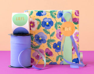 cadeaupapier pansy flowers