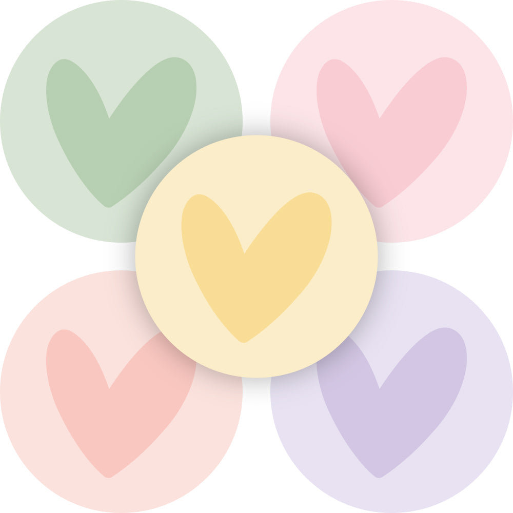 cadeausticker pastel hearts